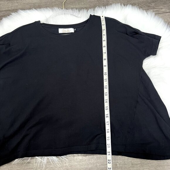 Ava Sky Hawaii Black Asymmetric Short Sleeve Top Shirt Womens XS Fighting Eel - Picture 3 of 8